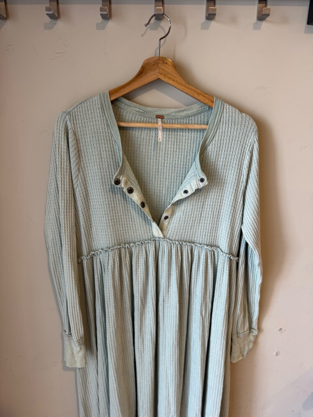 Free People Light Sage Waffle Knit Waffle Dress - Picture 4 of 8